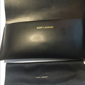 SAINT LAURENT SUNGLASSES CASE BLACK WITH CLEANING CLOTH